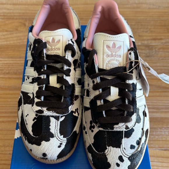 adidas Shoes - Adidas Original Samba Black and White Cow Print Sneakers